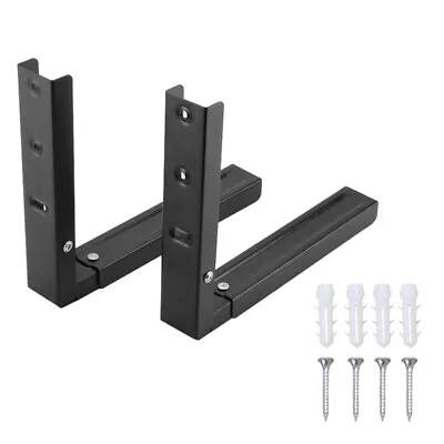 2X Microwave Wall Mounting Bracket With Extendable Arm Black Holder Universal UK • £9.49