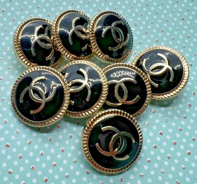 £92.20 • Buy SET 8x LOT CHANEL Button Buttons Ø 0,79 Inch 2 Cm Vintage CC Logo Boutons
