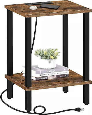 TUTOTAK End Table With Charging Station Side Table With USB Ports And Outlets • $40.93