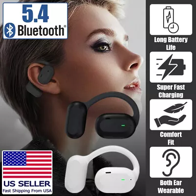 Bluetooth Earbuds TWS 5.4 Wireless Open Ear Headphones Waterproof For All Phones • $13.99