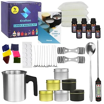£39.99 • Buy Kraftoo Candle Making Kit - For Beginners Natural Beeswax & Accessory DIY Set 