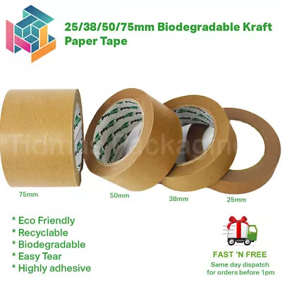 25mm 38mm 50mm 75mm Eco Kraft Paper Picture Framing Backing Tape Self Adhesive  • £4.95