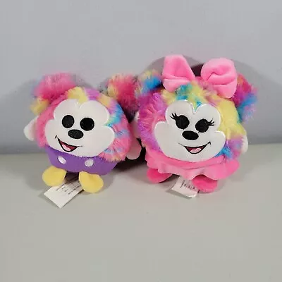 Disney Rainbow Plush Squeezeamals Mickey And Minnie Rainbow Tie Dyed Plush • $16.13