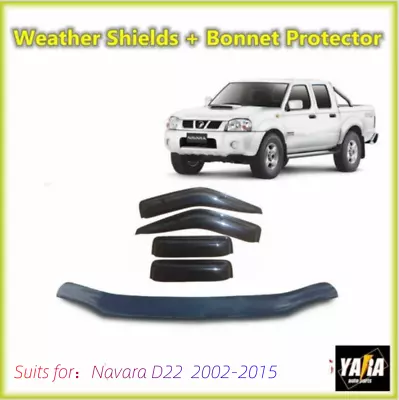 Suits For 2002-2015 Navara D22 Bonnet Protector & Weathershields Weather Shields • $128