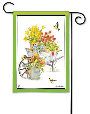 Springtime Wheelbarrow Garden Flag • $15.54