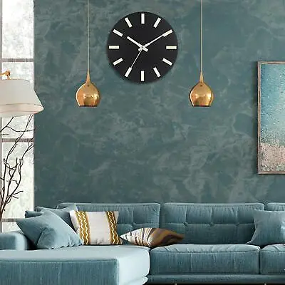 £13.20 • Buy Modern Wooden Luminous Wall Clock 12'' Non-Ticking Glow In Dark Clocks Decor