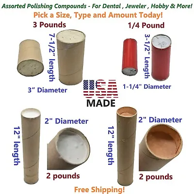 Assorted Polishing Compounds Tube Cakes - For Dental Jeweler Hobby & More! • $75.86