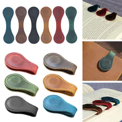 Magnetic Leather Bookmark Page Markers Page Clip Leather Double Sided Page Clip • £4.50