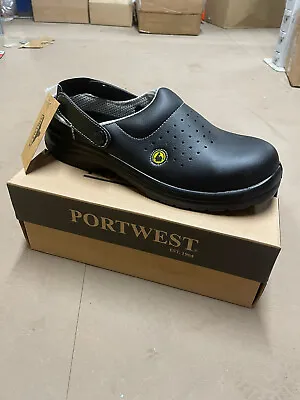 Portwest Perforated Safety Clogs Lightweight FC03 - Sizes 9/10 • £32.50