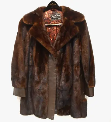Roark Furs Laura Ohio Women's Custom Dark Brown Mink & Leather Jacket Excellent • $145