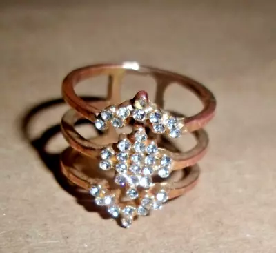 10K Ring Pre-Owned With Diamonds Multi-Band For Wear Or Scrap Size 4 • $9.95