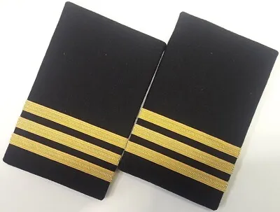 3 Bars Airline Pilot / Merchant Marine Slip Shoulder Boards. Unused • $11