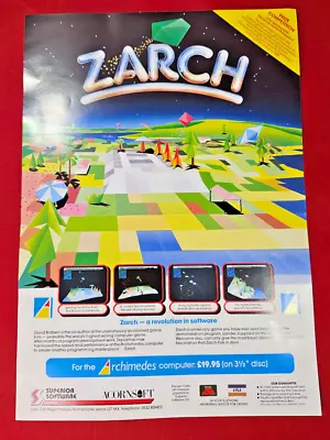 Acornsoft Superior Software ZARCH A4 Promo Poster. Acorn • $32.87