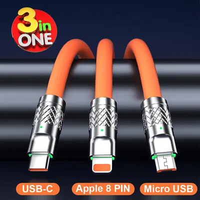 3 In 1 Fast USB Charging Cable Universal Multi Function Cell Phone Charger Cord • $4.89