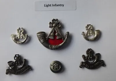 Officer's Cap & Collar Badges Shoulder Titles Button -  The Light Infantry LI • £19.99