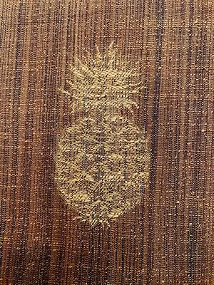 Vintage Barkcloth Fabric Yards - Pineapple Woven Tapestry Weight • $22