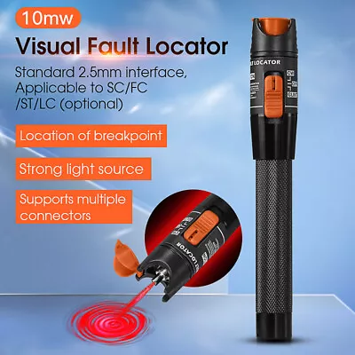 COMPTYCO 10MW Visual Fault Locator Fiber Optic Laser Cable Tester Test VFL 10KM • $10.80