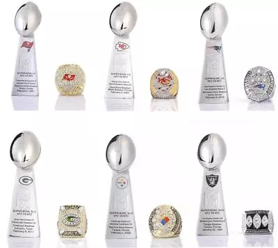 £31.61 • Buy 1966 Packers To 2022 NFL Super Bowl Football Team Ring + Trophy Set