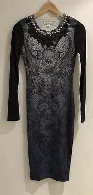 Needle And Thread Embellished Neckline Dress Size 8 Bodycon • £45