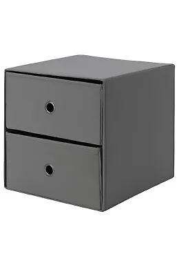IKEA Storage Chest Box With 2 Drawers Mini Organizer 33x38cm Grey / Black Flarra • £20.99