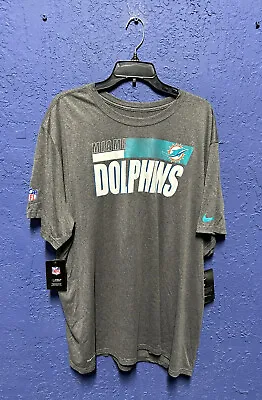 Size 3XL Nike Miami Dolphins Men’s Short Sleeve Tee Athletic Sideline CK1707 071 • $23.99