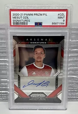 Mesut Ozil Signatures Auto PSA 9 ~ 2020-21 Panini Prizm Premier League Arsenal • $99.95