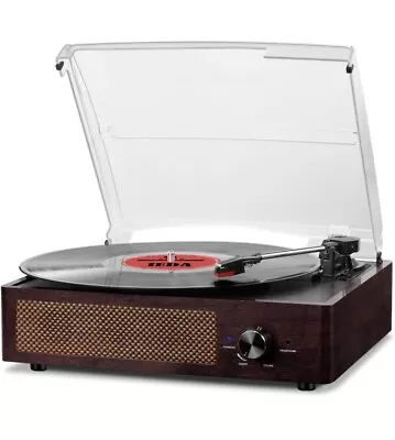 Bluetooth Vinyl Record Player With Speakers3-Speed AUX/RCA Out Retro NEW Open • $50.50