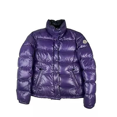 Womens Moncler Puffer Down Filled Jacket Purple- Size 1 (S) UK8/10 • $95.98