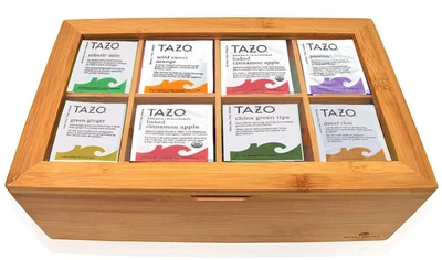£70.40 • Buy Tazo Tea Bags Sampler Variety In Bamboo Tea Bag Organizer, 80 Count, 14 Diffe...