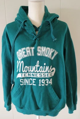$14.99 • Buy Great Smoky Mountains Hoodie Sweatshirt Teal Green Womens Medium Tennessee