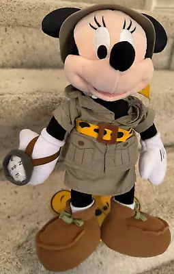 Disney Theme Parks Plush Safari Minnie Mouse With Compass 15 IN Stuffed Toy Doll • $18
