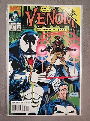 VENOM: FUNERAL PYRE #3 - PUNISHER! HI-GRADE! Marvel Comics! 1993! NM MCU MOVIE • $10