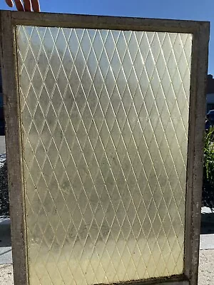 Antique Privacy Glass Window ~ Single Piece Beautiful Diamond Pattern No Cracks • $289
