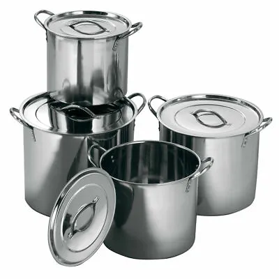 £33.95 • Buy Stainless Steel Deep Stockpot Casserole Catering Cooking Saucepans Soup Stew Pot