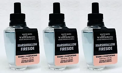 3 Bath Body Works MARSHMALLOW FIRESIDE Wallflower Home Scent Oil Refill Bulb • $29.99