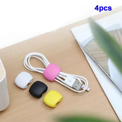 £2.99 • Buy Tidy Earphone Storage Wire Fixed Organizer Cable Winder Round Clip Holder