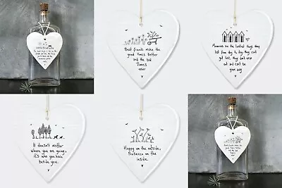 East Of India Porcelain Heart Plaque Sentimental Friendship Family Baby Sign  • £5.49