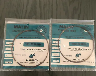 Lot Of 2 Malin Fishing Stainless Wire 50ft Total  Wilstabrite  Vintage 104 Lbs • $9.99