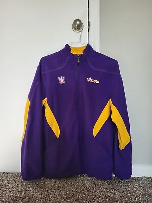 Men's Minnesota Vikings NFL Light Weight Polyester Jacket On Field Reebok Size M • $19.99