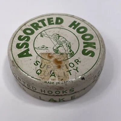 Vintage 1950’s Assorted Fishing Hooks Empty Tin Made In Japan • $19.99