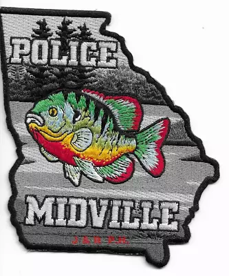 *NEW* Midville  Police Dept. Georgia (4  X 5 )  Shoulder Police Patch (fire) • $4.35