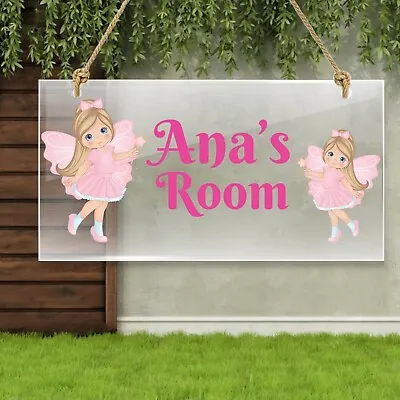 Personalised Sign Girls Fairy Bedroom Door Name Plaque Fairytale Nursery Room • £4.95