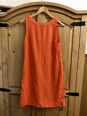 Ladies Size 10 M&S Burnt Orange Linen Dress • £7