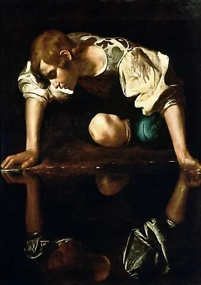 Caravaggio - Narcissus (1597) - Wall Art Poster - Vintage Print - Renaissance • $8.20