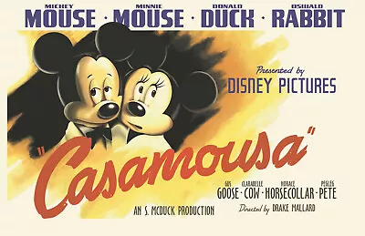 Casamousa Parody Movie Lobby Poster Print 11x17 Mickey Minnie Disney • $16.19