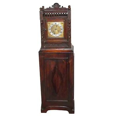 Antique German Grandmother Lenzkirch Floor Clock Carved Oak Victorian Cherub • $7500