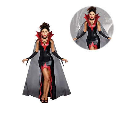 Halloween Fancy Dress Witch Woman Girls Vampire Costume Outfit Adult Kids • $44.65