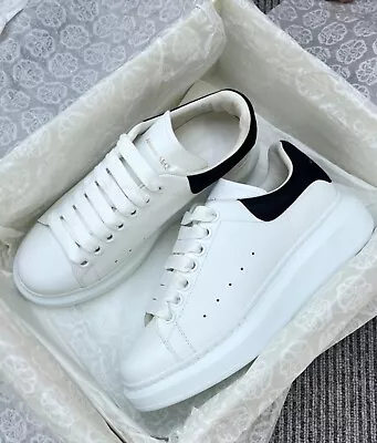 Alexander McQueen Sneakers Black Velvet Men's Small White Shoes Size 8-12 • $309.99