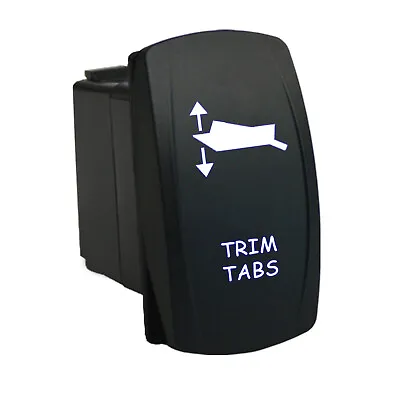 TRIM TABS 6M50WM Rocker Switch 12V LED White MOMENTARY Marine Boat Waterproof... • $15.50