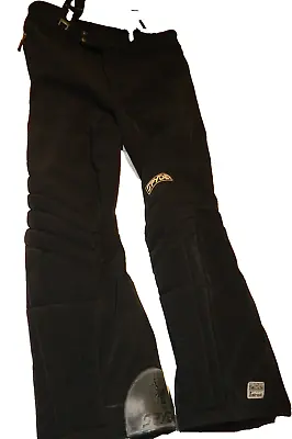 Vtg Spyder Padded Racing Ski Pants Mens Size 36R Black Stretchy Wool Blend Japan • $36